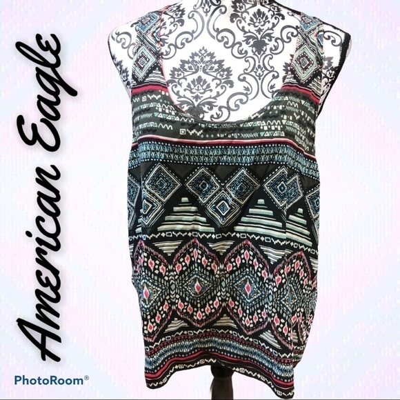 American EAGLE multicolored abstract print tank - Picture 1 of 6